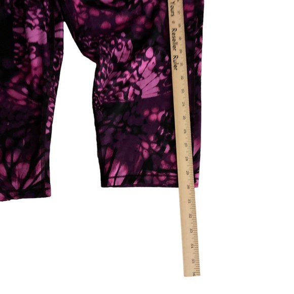 JMS Just My Size Womans 3X Active Leggings Dark Purple Black Floral - Picture 11 of 12